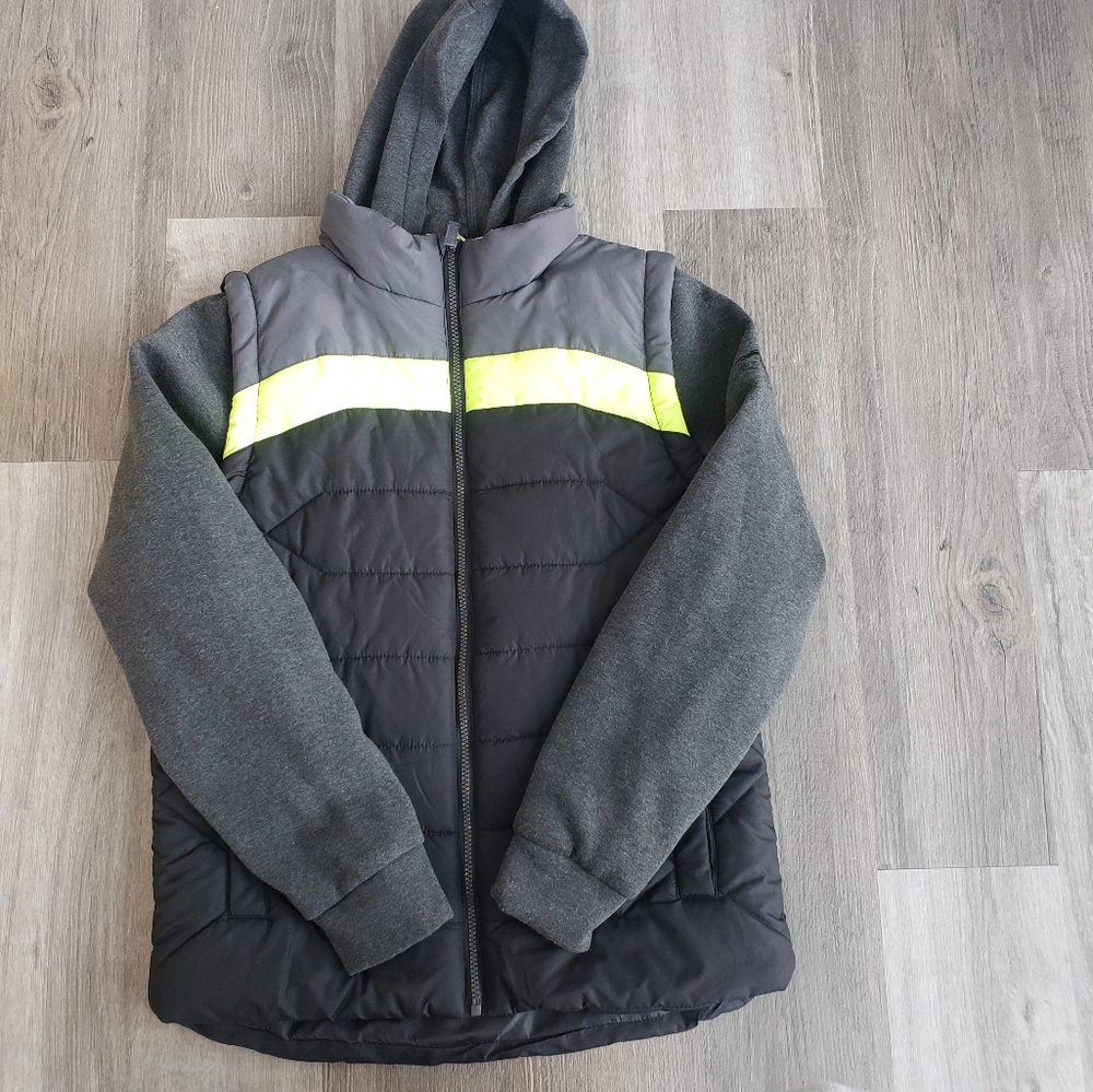 Pacific Trail Outdoor Wear Jacket, Black, Gray and Lime Green Stripe Size XL